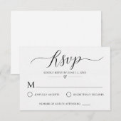 Simple Code QR Mariage Réponse Noir & Blanc (Devant / Derrière)
