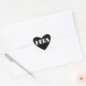 Simple coeur noir blanc ses autocollants étiquette (Enveloppe)