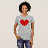 Simple Coeur Rouge moderne Amour gris T-shirt (Devant entier)