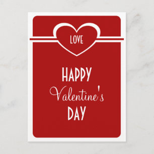 Simple coeur Valentine's Day Carte postale, Deep R