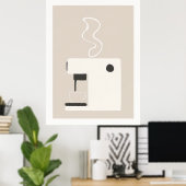 Simple Coffee Machine - Modern Kitchen Art Poster  (Thuiskantoor)
