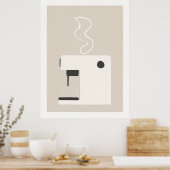 Simple Coffee Machine - Modern Kitchen Art Poster  (Keuken)