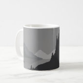Simple coffee mug with gray mountain landscape (Devant gauche)
