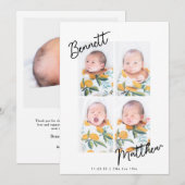 Simple Collage Photo de Bébé Manuscrit Merci (Devant / Derrière)