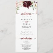 Simple Colorful Classic Floral Wedding Programme (Devant)