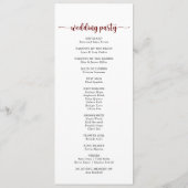 Simple Colorful Classic Floral Wedding Programme (Dos)