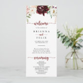 Simple Colorful Classic Floral Wedding Programme (Debout devant)