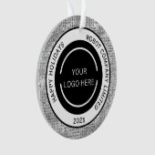 Simple Company Logo en naam Silver Ornament (voorkant)