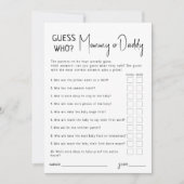 Simple Conception Moderne Qui Carte Maman Ou Papa (Devant)