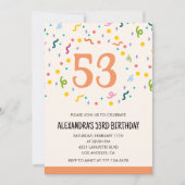 Simple Confetti 53e anniversaire invitations Moder (Devant)