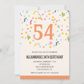 Simple Confetti 54e anniversaire invitations Moder (Devant)