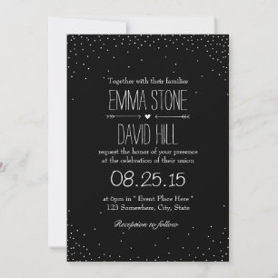 Simple Confetti Dots Mariages Invitations