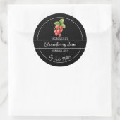 Simple confiture de fraises maison Étiquette noir (Sac)