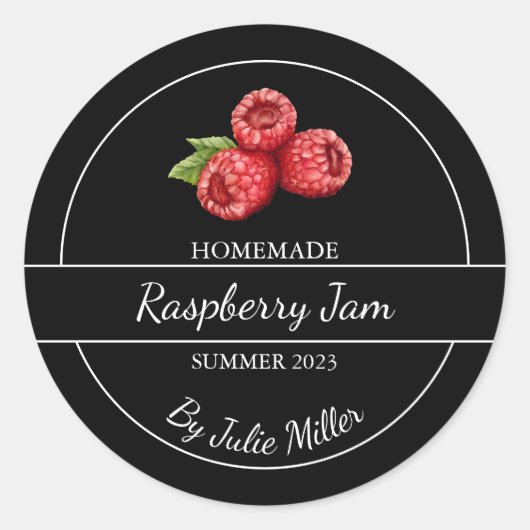 Simple confiture de framboise maison Étiquette noi (Devant)