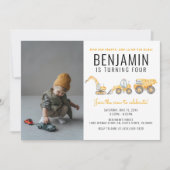 Simple Construction Birthday Dump Truck Party Kaart (Voorkant)