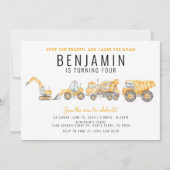 Simple Construction Birthday Dump Truck Party Kaart (Voorkant)