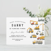 Simple Construction Camion Invitation Anniversaire (Debout devant)