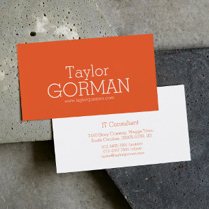 Simple consultant de texte moderne orange carte de