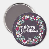 Simple couronne de Noël pourpre | Magnet (Recto/Verso)