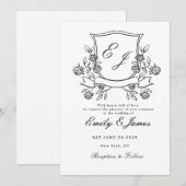 simple Couronne florale victorienne faire-part de  (Devant / Derrière)