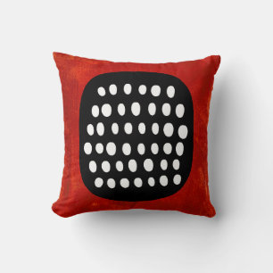 Simple Coussin de Jet Noir Blanc et Rouge