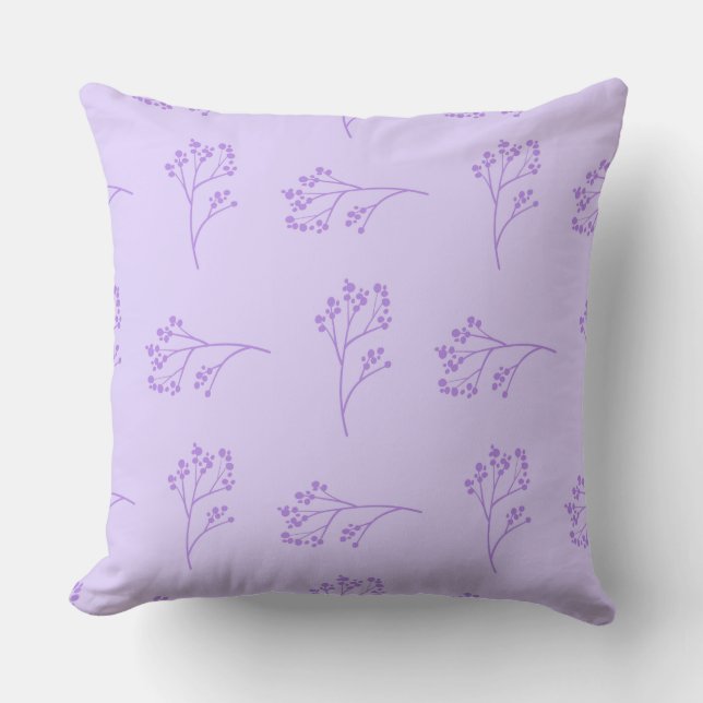 Simple coussin décoratif floral violet (Recto)