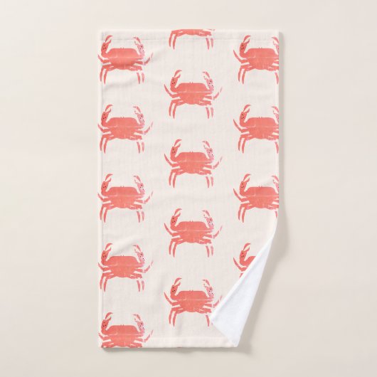 SimPle Crab Ocean Pattern Earthy Tone Bad Handdoek (Handdoek)