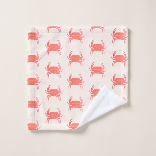 SimPle Crab Ocean Pattern Earthy Tone Bad Handdoek (Wasdoekje)
