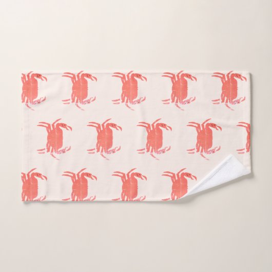 SimPle Crab Ocean Pattern Earthy Tone Bad Handdoek (Handdoek)