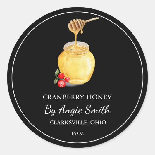 Simple Cranberry Infused Honey Label (Voorkant)