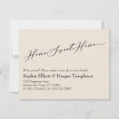 Simple Cream Home Sweet Home Nouvelle carte d'adre (Devant)