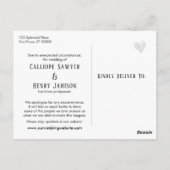 Simple Cream Uitgesteld Wedding Update Notice Briefkaart (Achterkant)