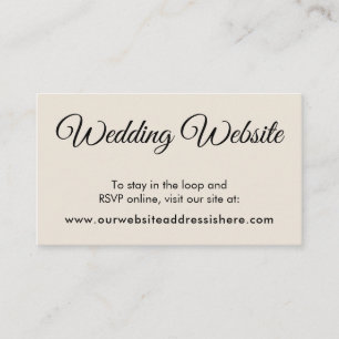 Simple Cream Wedding Website Enclosure Kaarten