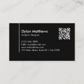 Simple Creative Modern Black Sleek Aesthetic Visitekaartje (Voorkant)