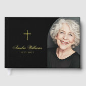 Simple croix amoureuse mémoire funéraire photo (Recto)