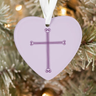Simple Croix Violette Joyeux Noël Cœur