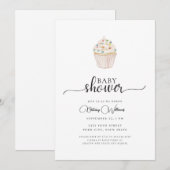 Simple Cupcake Baby shower Invitation Kaart (Voorkant / Achterkant)