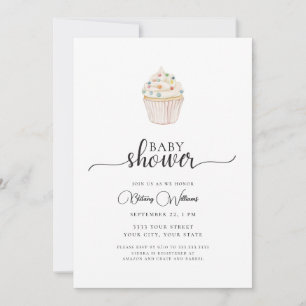 Simple Cupcake Baby shower Invitation Kaart