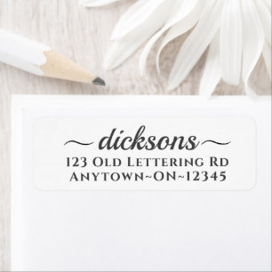 Simple Cursive Family Name Script Return Address Etiket