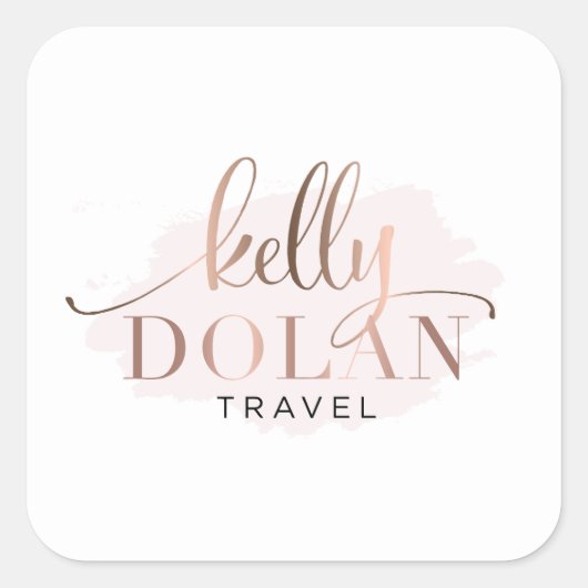 Simple Custom Business Voeg je eigen Logo toe Vierkante Sticker (Voorkant)