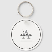 Simple Custom Design Personalize Monogram Sleutelhanger (Achterkant)