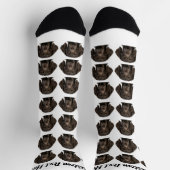 Simple Custom Dog Pet Photo Personalized Text Sock Sokken (Top)