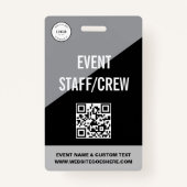 Simple Custom Event Staff Crew QR CODE Logo Badge (Achterkant)