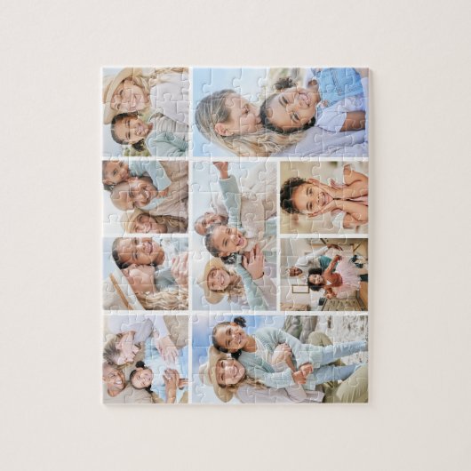 Simple Custom Family Photo Collage Legpuzzel (Verticaal)