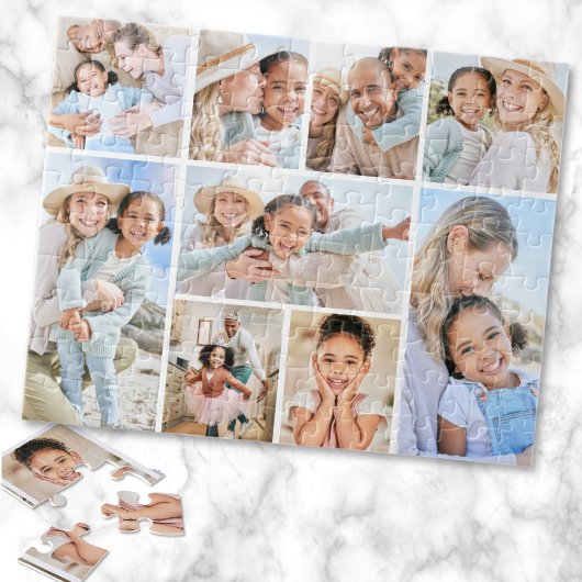 Simple Custom Family Photo Collage Legpuzzel