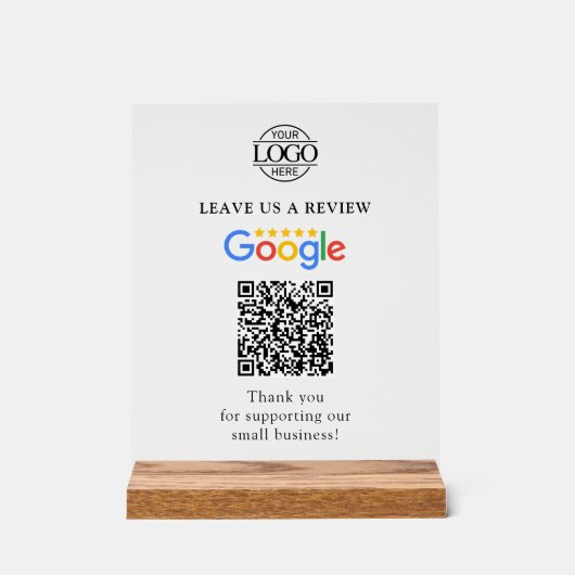 Simple Custom Google Reviews QR Code Business Logo (Recto)