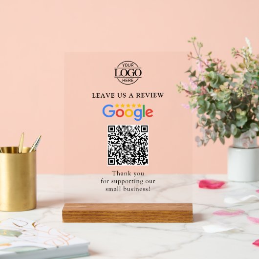 Simple Custom Google Reviews QR Code Business Logo (Mariage)
