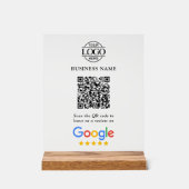 Simple Custom Google Reviews QR Code Business Logo (Recto)