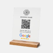Simple Custom Google Reviews QR Code Business Logo (Angle)