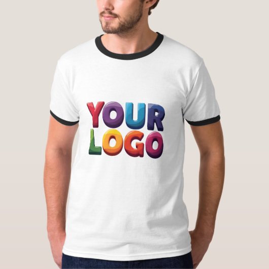 Simple Custom Logo and Text Business T-shirt (Voorkant)